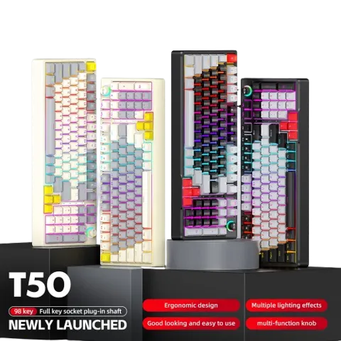 T-Wolf T50 Hotswappble Wired RGB Mechanical Gaming Keyboard