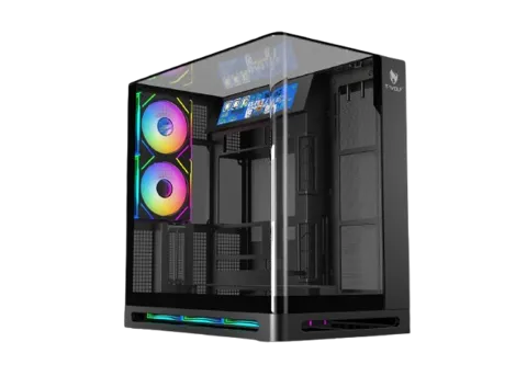 T-WOLF AKUMA Gaming ATX Curved ARGB VGA Casing with LCD Display